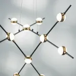 745247 Люстра BERGAMO LED 5Wх12 4800LM ЧЕРНЫЙ МАТОВЫЙ/ЗОЛОТО 4000K Lightstar