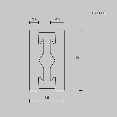 Шинопровод 2м Flarity черный, TRX154-112B. TM Maytoni