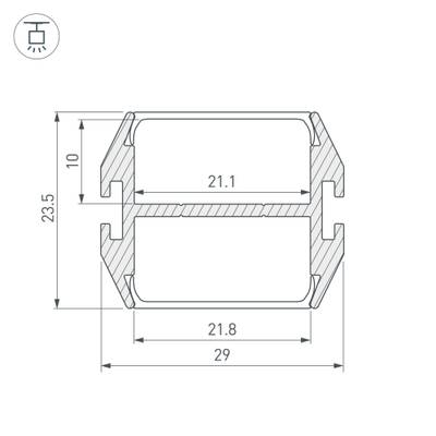Профиль PLS-LOCK-DUAL-2000 ANOD (Arlight, Алюминий)