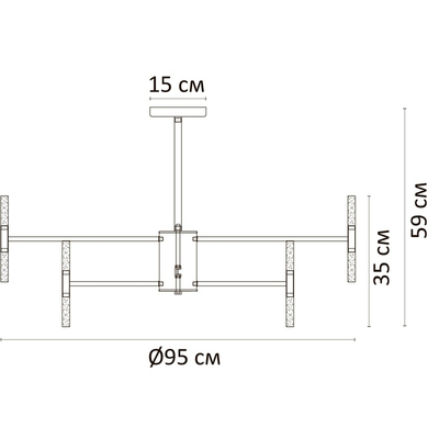 Люстра на штанге Arte Lamp Ramona A7410PL-40PB, 40хG4