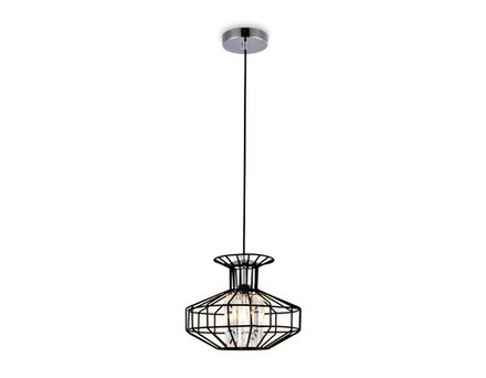 Подвесной светильник в стиле лофт TR5850 BK/CL черный/прозрачный E27 max 40W D240*1200