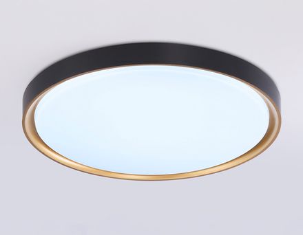 Потолочный светодиодный светильник FZ1249 BK/GD черный/золото IP54 45W 5000K D480*60 (Без ПДУ)