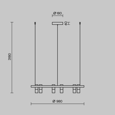 Подвесной светильник Спутник / Satellite 3000-4000К 40Вт, MOD102PL-L42BK. TM Maytoni