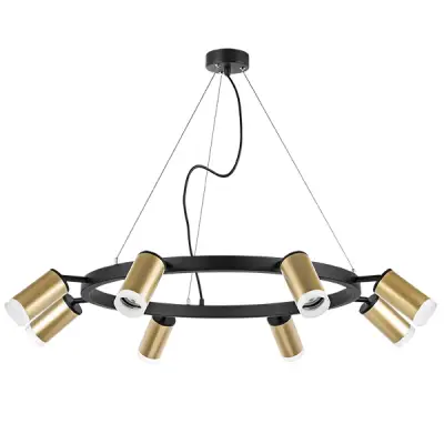 LR0184080 Люстра RULLO 8х50W GU10 ЧЕРНЫЙ/ЗОЛОТО (571018+214440-8+202430-8)