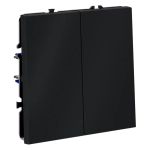 VLS020607 Выключатель с самовозвратом встраиваемый VOLTUM S70 двухклавишный 10А, (графит). (ТМ Maytoni)