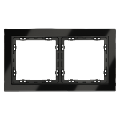 VLS110208 Рамка стеклянная VOLTUM S70 на 2 поста, (черный,стекло) (ТМ Maytoni)