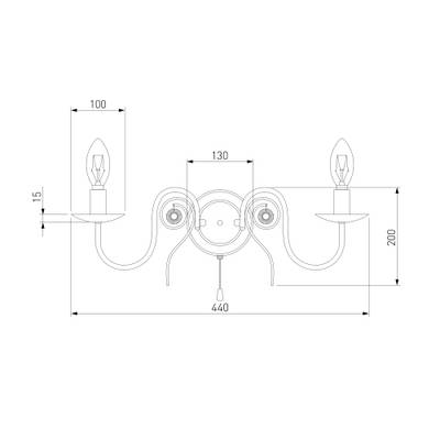 Бра с хрустальным декором 60018/2 белый с золотом, E14х2