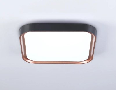 Потолочный светодиодный светильник FZ1265 BK/PGD черный/золото розовое 18W 5000K 250*250*60 (Без ПДУ)