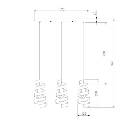 Подвесной светильник лофт 50058/3 черный, E27х3