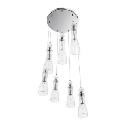 8268/7A NEOCLASSI LN26 159 хром/белый/прозрачный, металл/керамика/стекло Люстра каскадная Е14 7*40W 220V EMILY