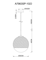 Подвесной светильник Arte Lamp JUPITER gold A7963SP-1GO, 1хE27