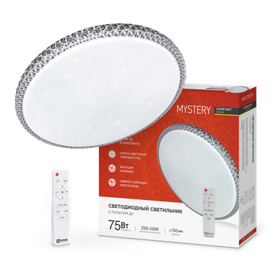 Светильник светодиодный COMFORT MYSTERY 75Вт 3000-6500К 6000лм 230В 500х65мм с пультом ДУ IN HOME 4690612034829