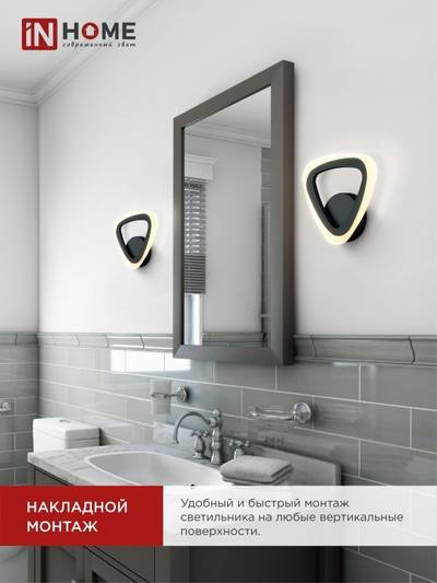 Светильник светодиодный ELEGANT SANSA-15B 15Вт 3000-6500К 1200лм 230В STEP COLOR черн. IN HOME 4690612035314