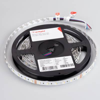 Лента RT-B60-12mm 24V RGBW-Warm-4-in-1 (19.2 W/m, IP20, 5060, 5m) (Arlight, Открытый)