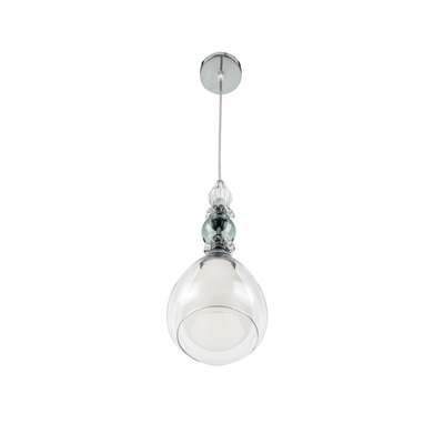 8293/1A MODERNI LN26 367 хром/белый/прозрачный, металл/стекло/хрусталь Подвес E27 1*60W 220V GANNA