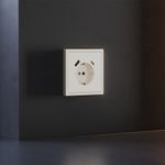 VLS001013 Накладка для розетки с заземлением и защитными шторками, с USB A+C, S70 (хлопок). (ТМ Maytoni)