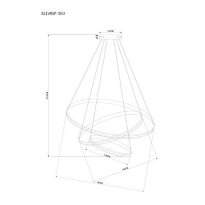 Подвесная люстра Arte Lamp MERIDIANA A2198SP-3GO, 1хLED