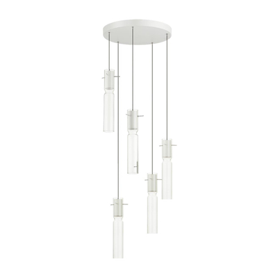 5058/25LB PENDANT ODL24 461 белый/прозрачный/металл/стекло Люстра каскадная LED 5*5W 3000K SCROW