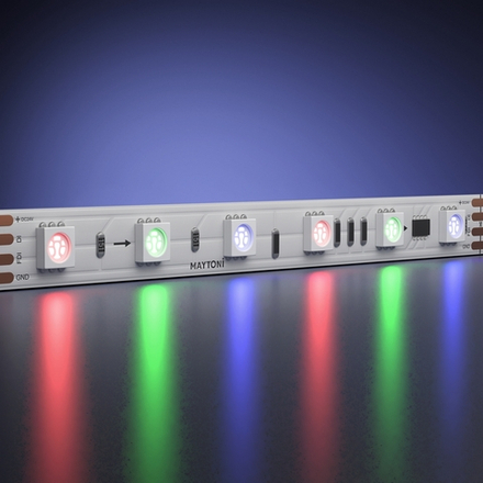 Светодиодная лента 24В 5050 14,4Вт/м 5м IP20 Адресная (SPI) Цветная (RGB) 201246. TM Maytoni