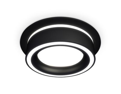 Комплект встраиваемого светильника XC8051018 SBK/FR черный песок/белый матовый GX53 (C8051, N8434)