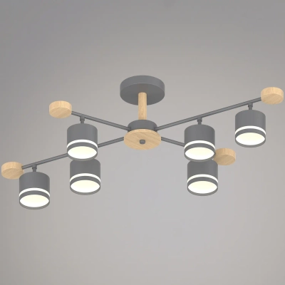 78730-0.3-06 GX53 GREY+WOOD светильник потолочный Reluce, GX53х6