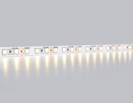 Светодиодная лента GS1101 2835 120Led/ 9.6W m/ 12V IP20 3000K/ 5000*8*1.2mm/ кратность резки 25mm (2 конт.)