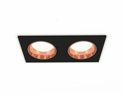 Комплект встраиваемого светильника XC6526005 SBK/PPG черный песок/золото розовое полированное MR16 GU5.3 (C6526, N6114)