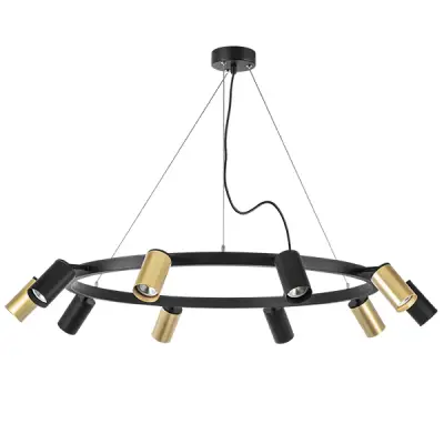 LR020405375 Люстра RULLO 10х50W GU10 ЧЕРНЫЙ/ЗОЛОТО (571020+214440-5+214437-5)