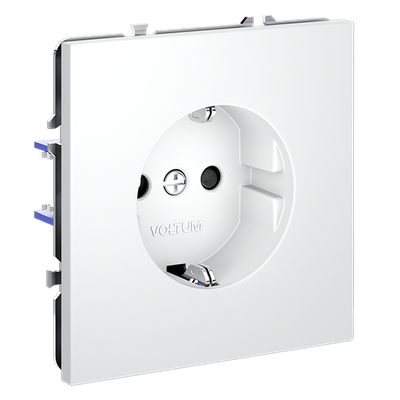 VLS040202 Розетка встраиваемая VOLTUM S70 с заземлением и защитными шторками, 16А, (белый матовый) (ТМ Maytoni)