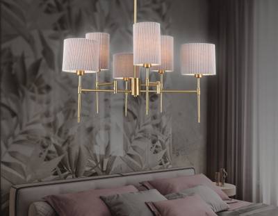 Светильник на штанге LH72381/6 BS/GR латунь/серый E14*6 max 40W D690*705