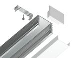 Алюминиевый профиль накладной GP1750AL серебро/матовый рассеиватель 2000*15.7*12, 2 заглушки, 4 крепления в комплекте (для ленты до 12мм)