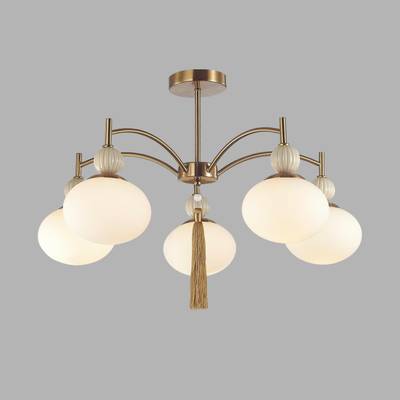 8272/5C NEOCLASSI латунь/бежевый/белый, металл/керамика/стекло Люстра потолочная Е14 5*40W 220V GLORIYA