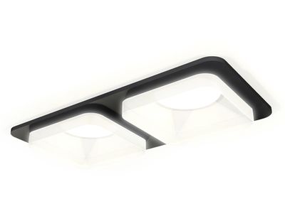 Комплект встраиваемого светильника с акрилом XC7906013 SBK/FR черный песок/белый матовый MR16 GU5.3 (C7906, N7755)