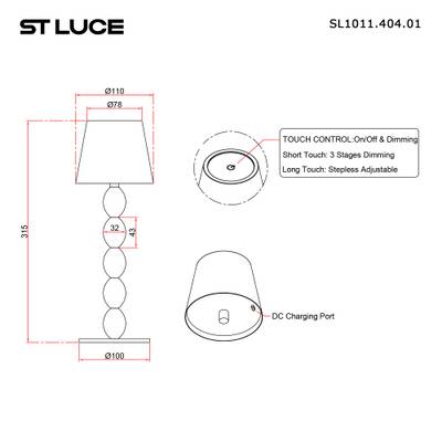 SL1011.404.01 Прикроватная лампа ST-Luce Черный/Черный LED 1*3W 3000-6000K