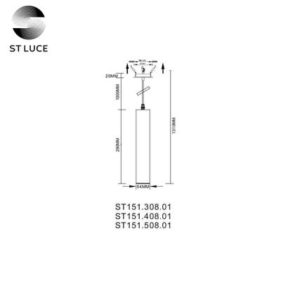 ST151.308.01 Встраиваемый  подвес Золотистый GU10 1*50W  IP20 D54xH290 220V Без ламп