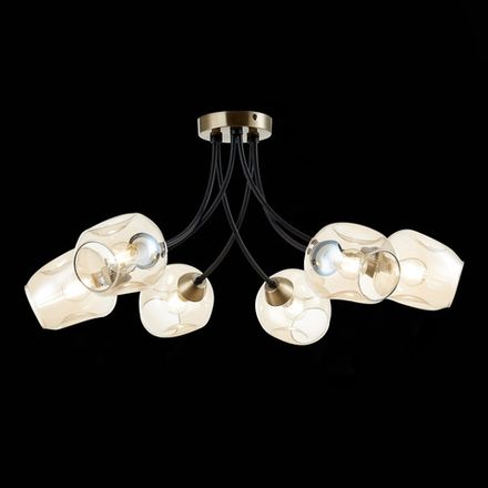 SLE205302-06 Светильник потолочный Бронза, Черный/Янтарный E14 6*40W