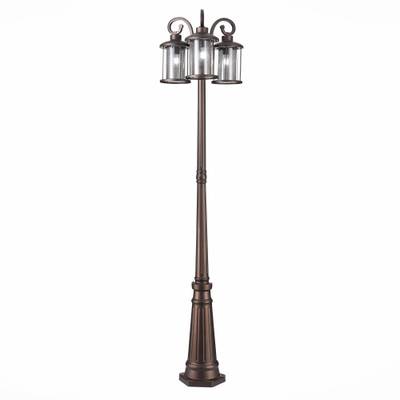 SL080.425.03 Светильник уличный наземный ST-Luce Темный кофе/Прозрачный, Темный кофе E27 3*100W