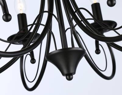 Светильник подвесной TR9612/6 BK черный E14/6 max 40W D560*650