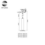 ST151.503.01 Светильник подвесной Белый GU10 1*50W  IP20 D54xH290 220V Без ламп