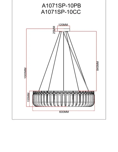 Подвесная люстра Arte Lamp MAYOTTE A1071SP-10CC, 10хG9