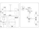 Светильник на штанге LH56095/16 BS/FR латунь/белый матовый E14*16 max 40W D860*510