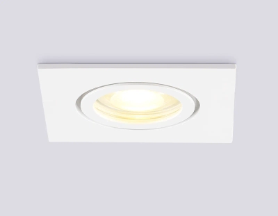 Светильник встраиваемый IP44 с высокой степенью пылевлагозащиты TN1160 WH белый IP44 GU5.3 85*85*28