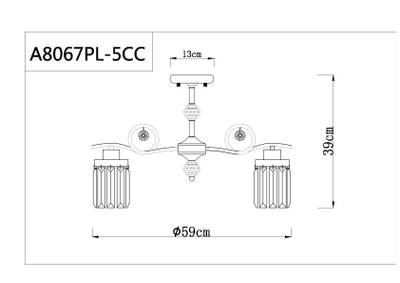 Потолочная люстра Arte Lamp SOPHIE A8067PL-5CC, 5хE14