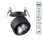 358944 SPOT NT22 456 черный Светильник встраиваемый светодиодный IP20 LED 4000К 18W 220V EDDY