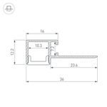 Профиль FANTOM-W12-EDGE-2000 ANOD (Arlight, Алюминий)