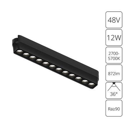 Магнитный трековый светильник Arte Lamp RAPID SMART A2954PL-1BK, 1хLED