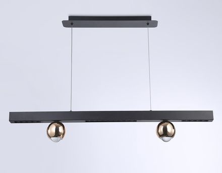 Светильник светодиодный подвесной FL5956 BK/GD черный/золото 4200K 18W 1000*70*1200 (Без ПДУ)