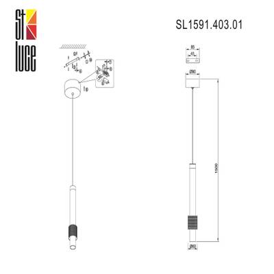 SL1591.403.01 Светильник подвесной ST-Luce Черный, Анодированный золотой/Черный LED 1*6W 3000K