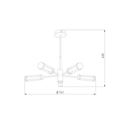 Потолочный светодиодный светильник 50386/5 LED латунь, LED
