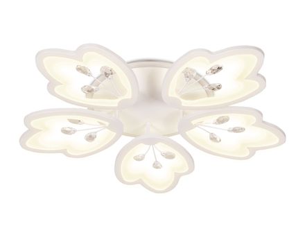 Потолочный светодиодный светильник с пультом и подсветкой FA510/5 WH белый 140W+28W D660*95 (ПДУ РАДИО 2.4)